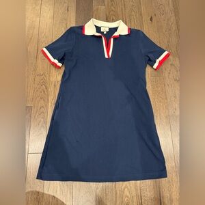 Tuckernuck Hutton Polo Navy Dress with Red and Cream Trim